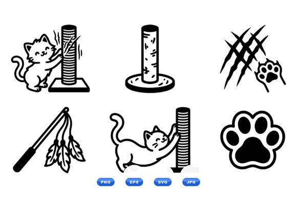 Cat Scratching Post Icons