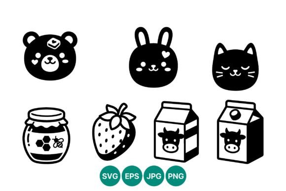 Cute Bear Bunny Cat Honey Strawberry
