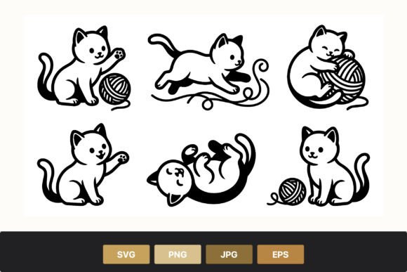 Cute Black White Kitten Playing