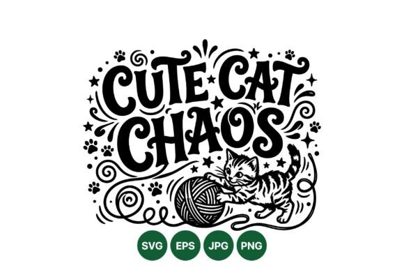 Cute Cat Chaos Illustration