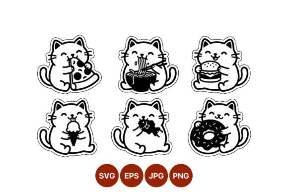 Cute Cat Food Vector Collection