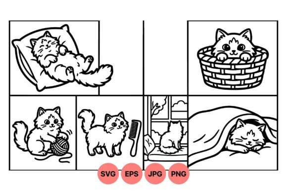 Cute Cat Relaxing Vector Clipart