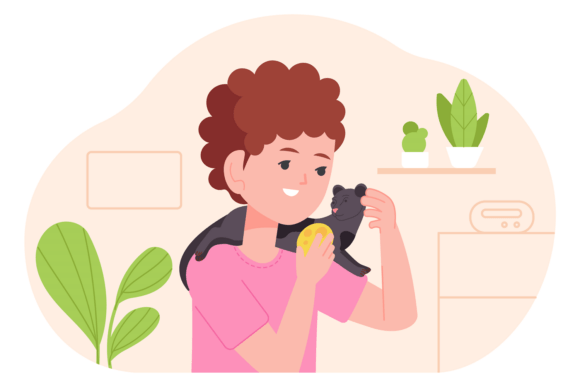 Cute Kitten Treat: Kid Caring Cat Icon