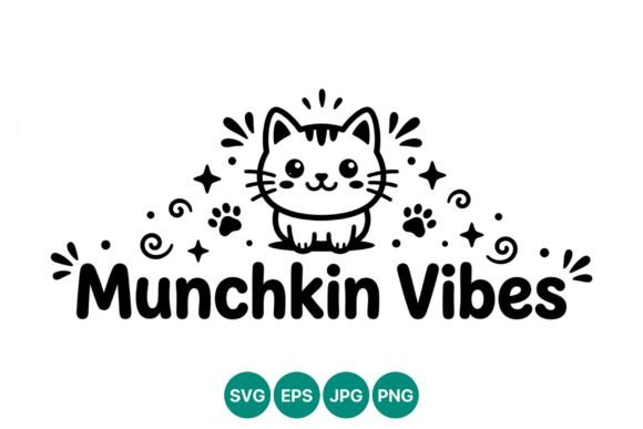 Cute Munchkin Cat Vector Art