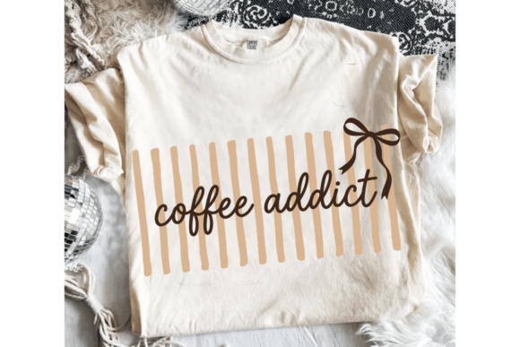Retro Striped Coffee Addict PNG SVG