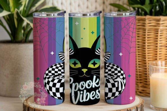 Spooky Vibes Cat Tumbler Wrap